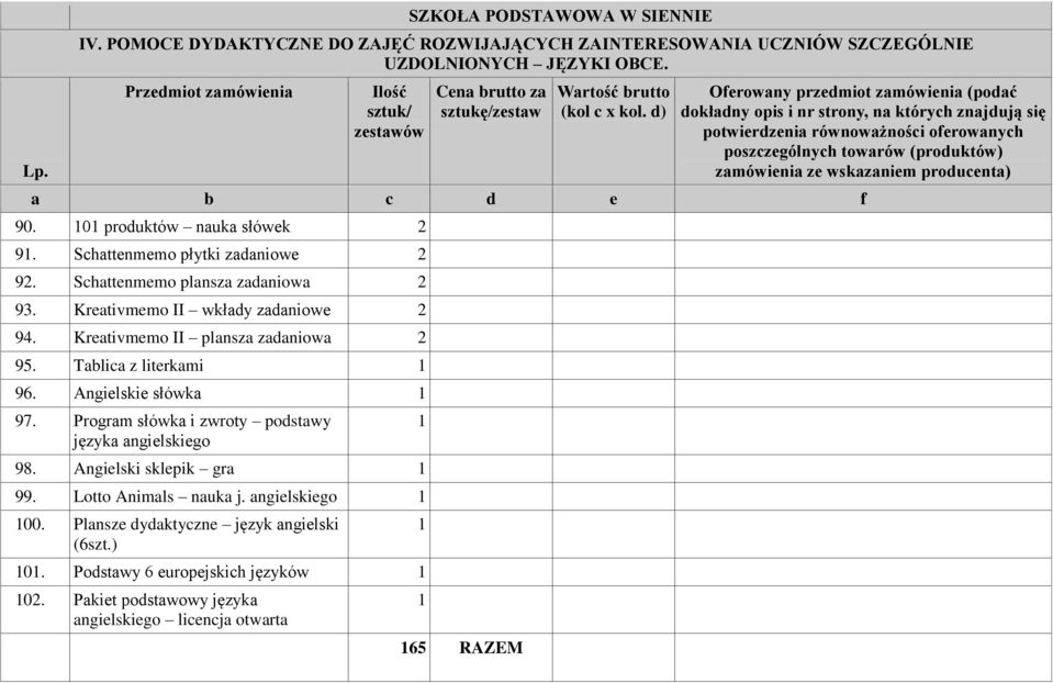 Kreativmemo II plansza zadaniowa 2 95. Tablica z literkami 96. Angielskie słówka 97. Program słówka i zwroty podstawy języka angielskiego 98. Angielski sklepik gra 99.