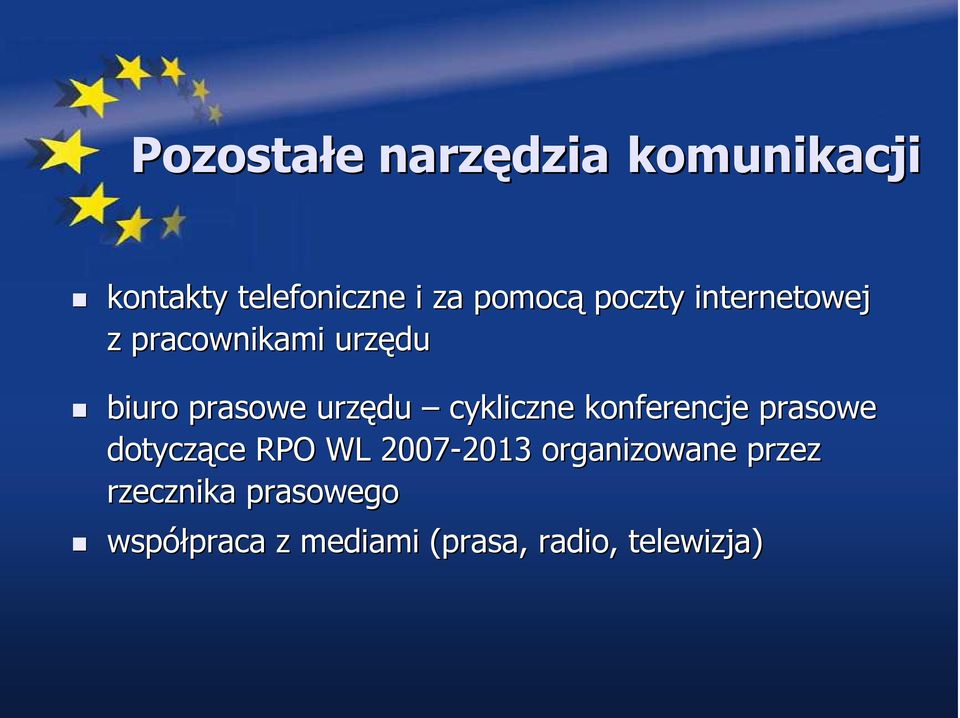 cykliczne konferencje prasowe dotyczące ce RPO WL 2007-2013 2013