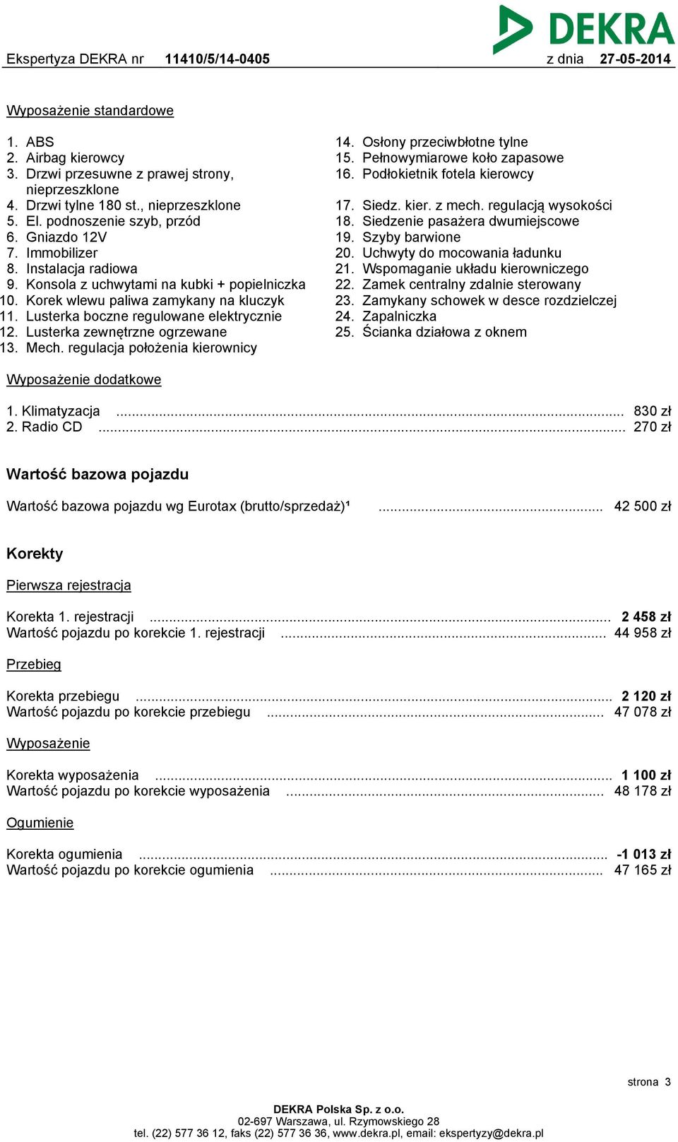Lusterka zewnętrzne ogrzewane 13. Mech. regulacja położenia kierownicy 14. Osłony przeciwbłotne tylne 15. Pełnowymiarowe koło zapasowe 16. Podłokietnik fotela kierowcy 17. 18. 19. 20. 21. 22. 23. 24.