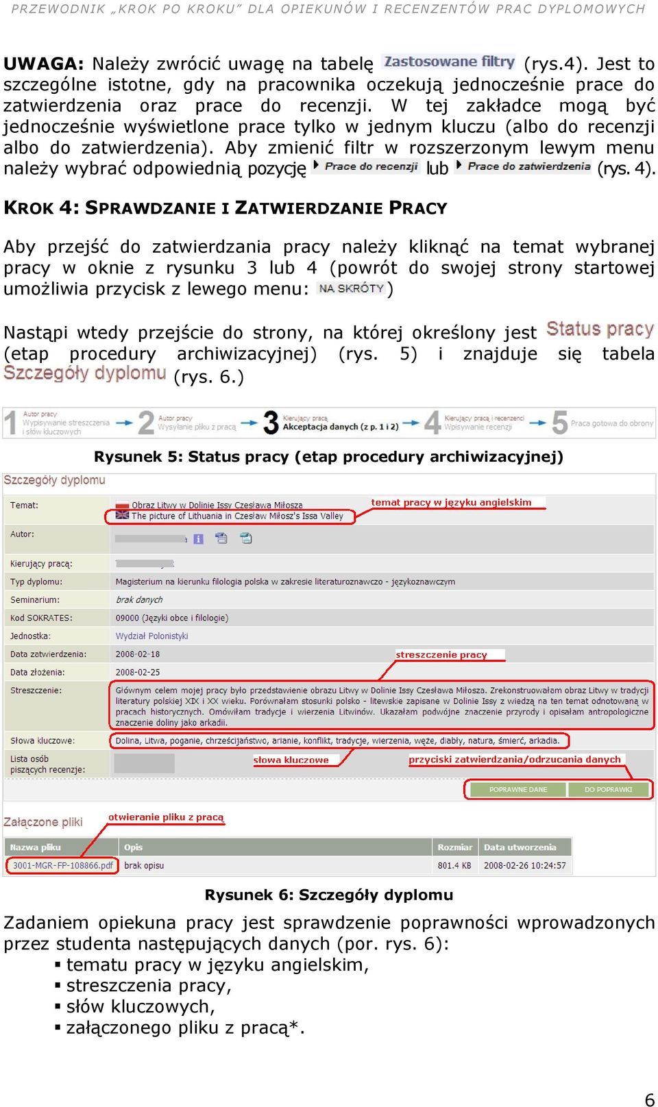 Aby zmienić filtr w rozszerzonym lewym menu należy wybrać odpowiednią pozycję lub (rys. 4).