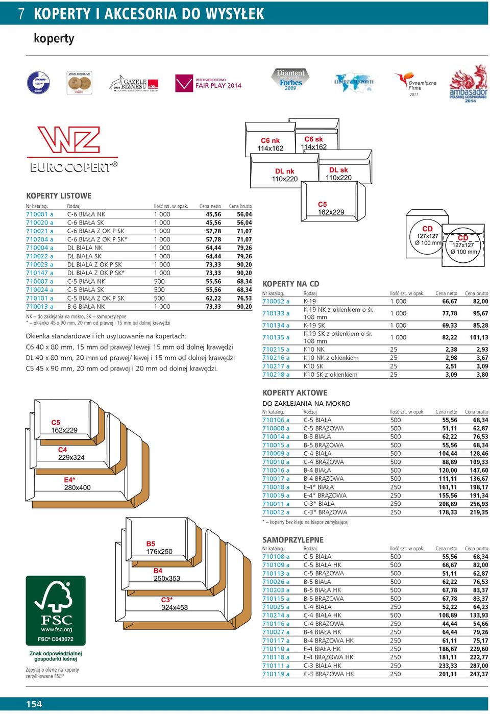 000 64,44 79,26 710022 a DL BIAŁA SK 1 000 64,44 79,26 710023 a DL BIAŁA Z OK P SK 1 000 73,33 90,20 710147 a DL BIAŁA Z OK P SK* 1 000 73,33 90,20 710007 a C-5 BIAŁA NK 500 55,56 68,34 710024 a C-5