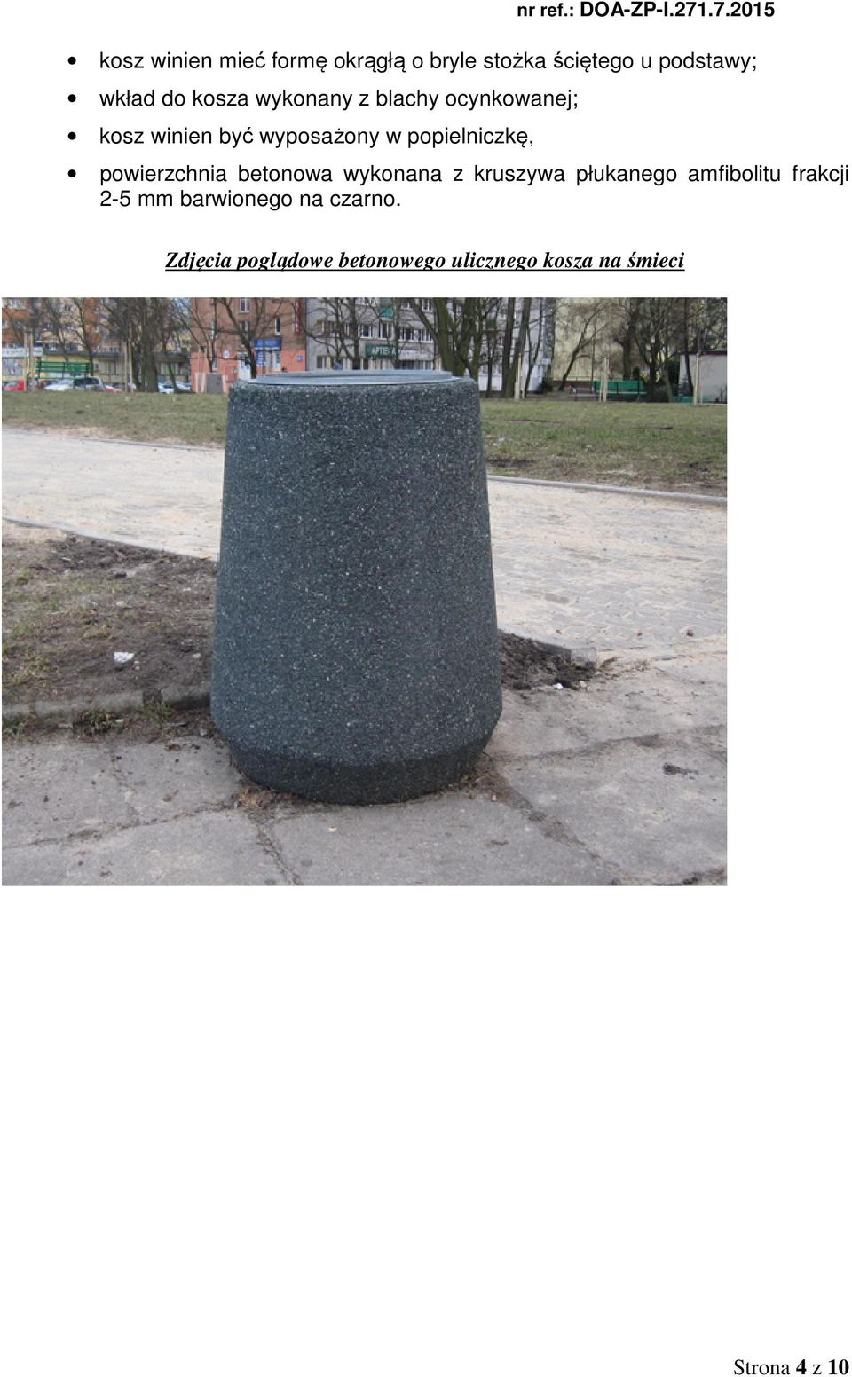 powierzchnia betonowa wykonana z kruszywa płukanego amfibolitu frakcji 2-5 mm