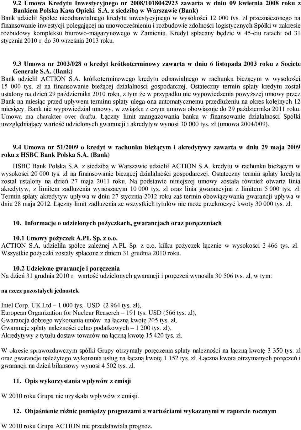zł przeznaczonego na finansowanie inwestycji polegającej na unowocześnieniu i rozbudowie zdolności logistycznych Spółki w zakresie rozbudowy kompleksu biurowo-magazynowego w Zamieniu.