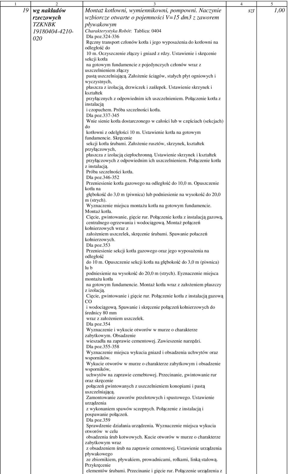Ustawienie i skręcenie sekcji kotła na gotowym fundamencie z pojedynczych członów wraz z uszczelnieniem złączy pastą uszczelniającą.