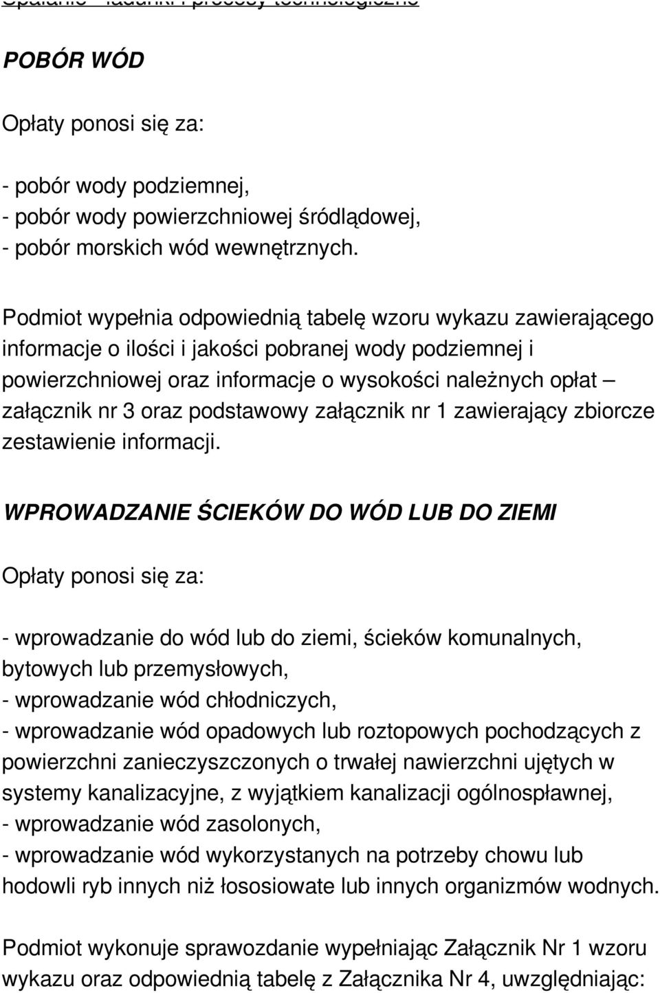 podstawowy załącznik nr 1 zawierający zbiorcze zestawienie informacji.