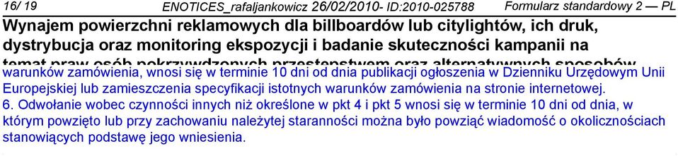 warunków Zada zamówienia realizowane na stro w internetowej. ramach projektu "Ułatwia 6.