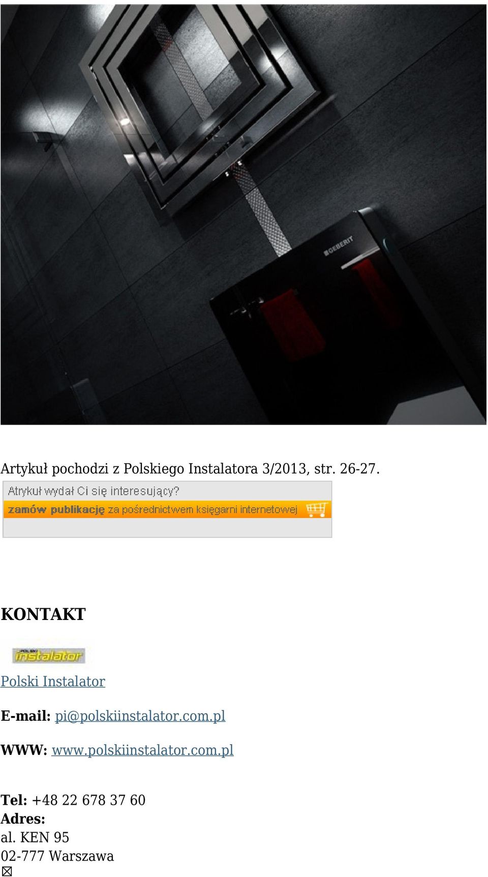 KONTAKT Polski Instalator E-mail: