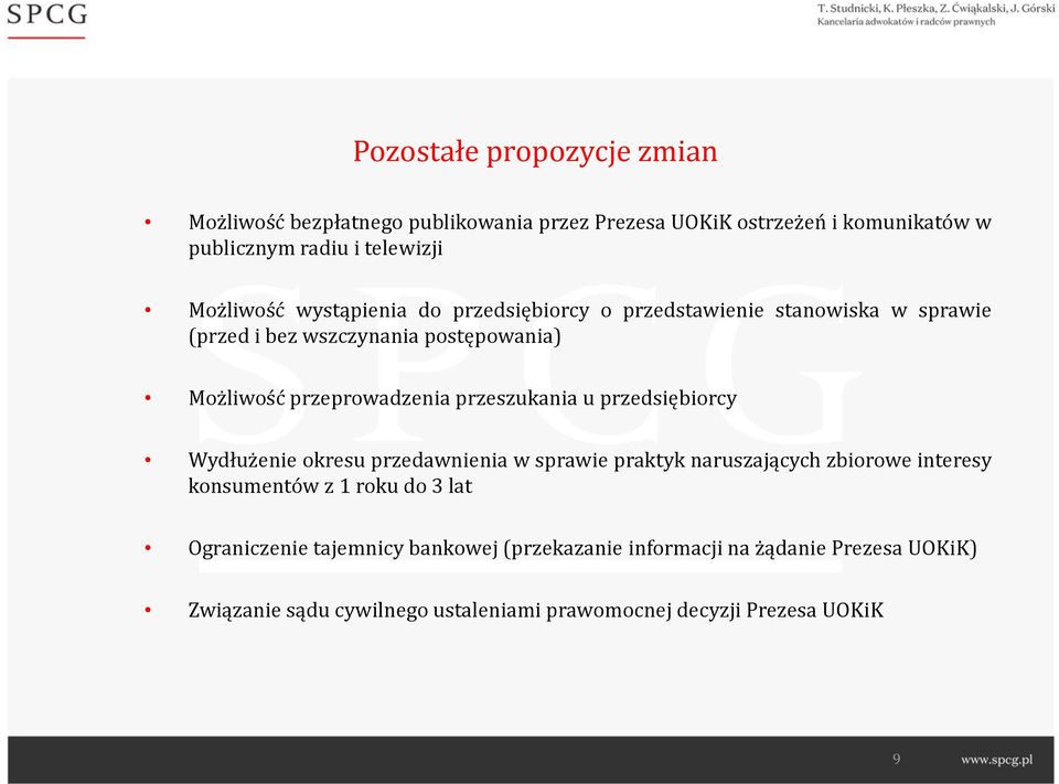 przeszukania u przedsiębiorcy Wydłużenie okresu przedawnienia w sprawie praktyk naruszających zbiorowe interesy konsumentów z 1 roku do 3 lat