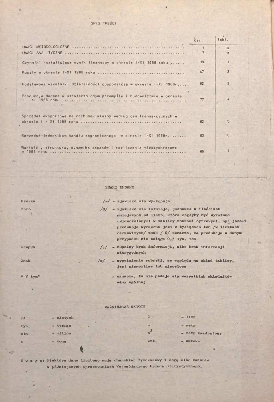 ..... 82 5 Sprzedaż jednostkom handlu zagrancznego w okrese - 988r.... 83 6 War tość, struktura, dynamka zapasów rozlczena mędzyokresowe w 988 roku.