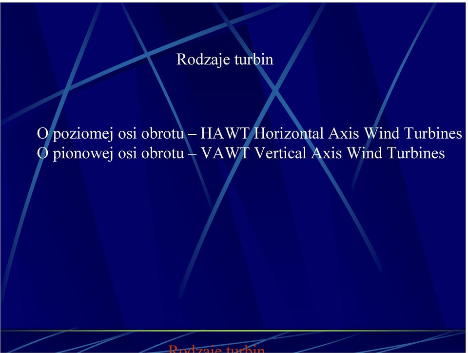 Wind Turbines O pionowej osi