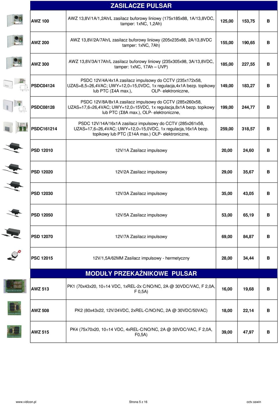 12V/4A/4x1A zasilacz impulsowy do TV (235x172x58, UZAS=8,5 26,4VA; UWY=12,0 15,0VD, 1x regulacja,4x1a bezp. topikowy lub PT (Σ4A max.