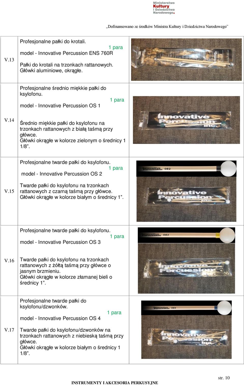 Profesjonalne twarde pałki do ksylofonu. model - Innovative Percussion OS 2 V.15 Twarde pałki do ksylofonu na trzonkach rattanowych z czarną taśmą przy główce.