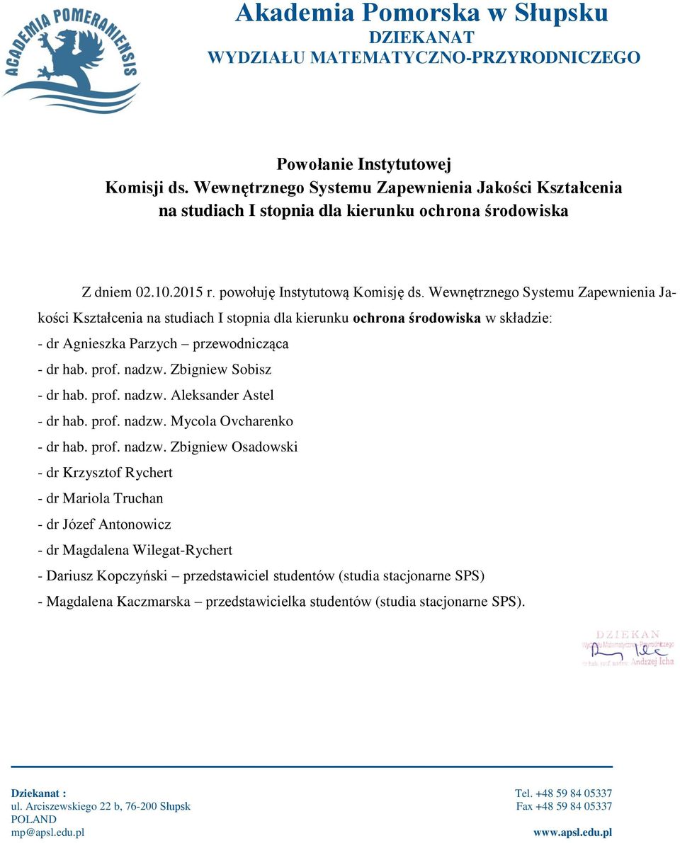 nadzw. Zbigniew Sobisz - dr hab. prof. nadzw.