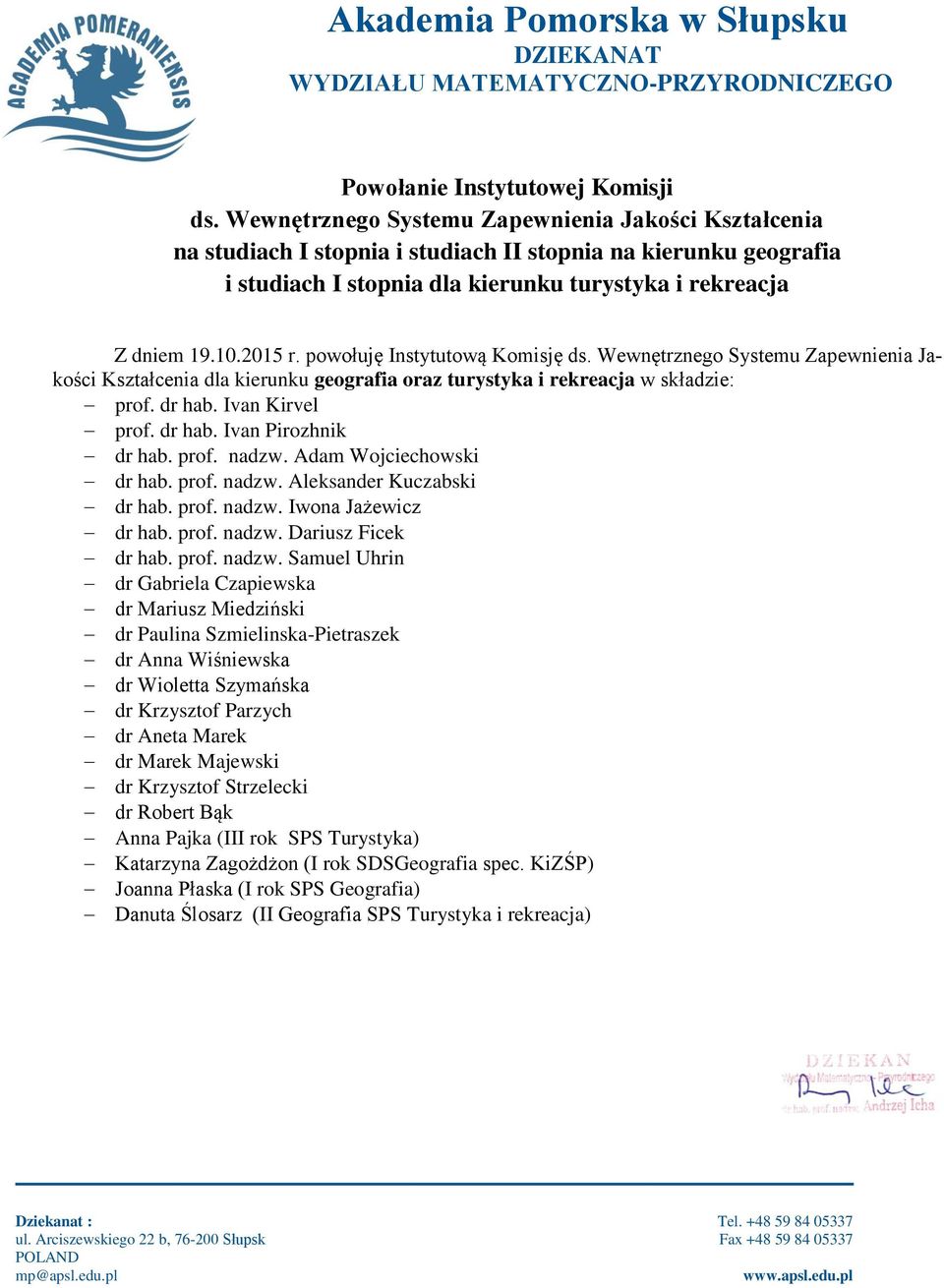 Adam Wojciechowski dr hab. prof. nadzw.