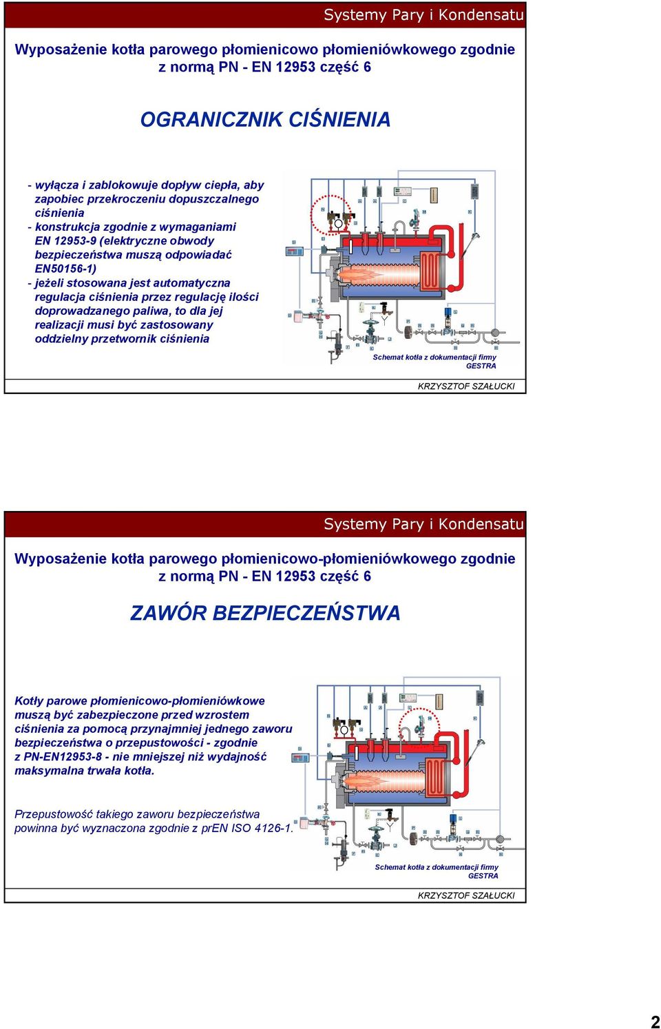 Wyposa enie kot a parowego p omienicowo p omieniówkowego zgodnie ZAWÓR BEZPIECZE STWA Kot y parowe p omienicowo p omieniówkowe musz by zabezpieczone przed wzrostem ci nienia za pomoc przynajmniej