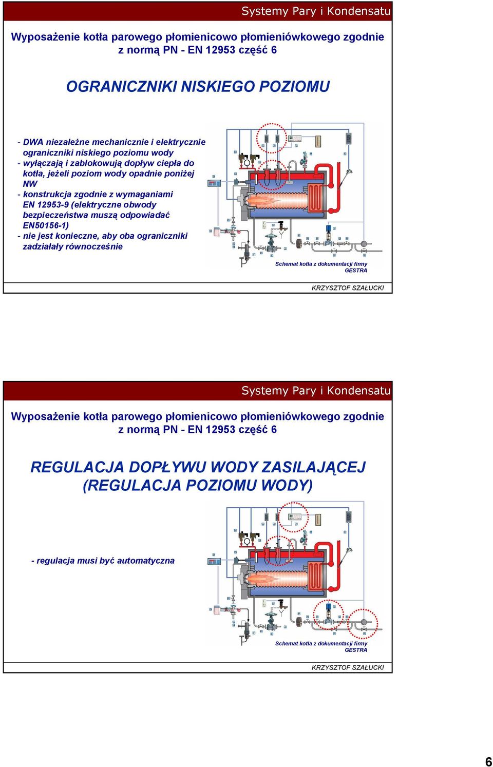 wymaganiami EN 12953 9 (elektryczne obwody bezpiecze stwa musz odpowiada EN50156 1) nie jest konieczne, aby oba