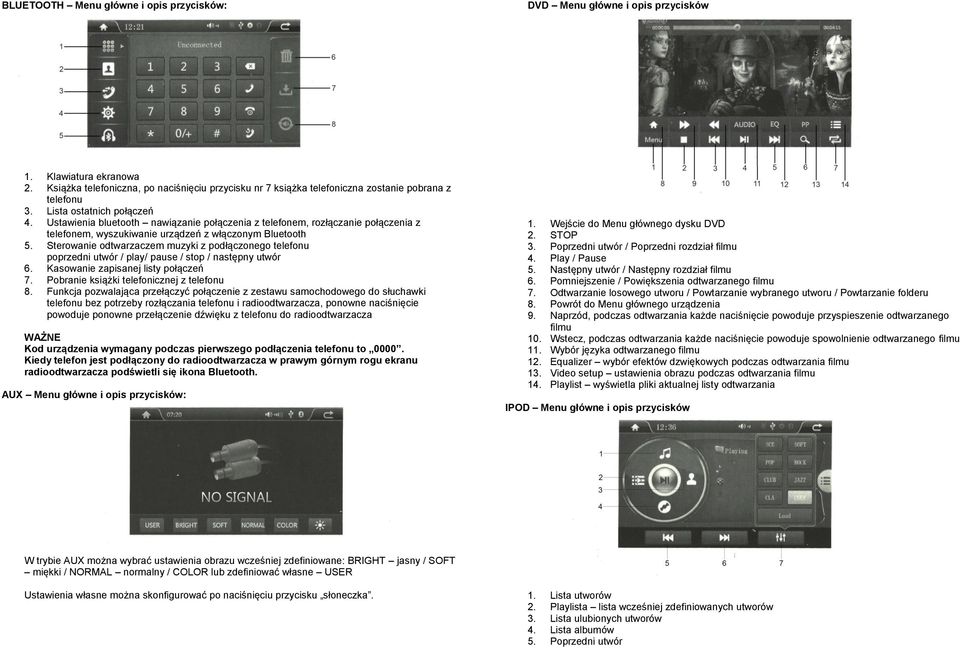 Ustawienia bluetooth nawiązanie połączenia z telefonem, rozłączanie połączenia z telefonem, wyszukiwanie urządzeń z włączonym Bluetooth 5.
