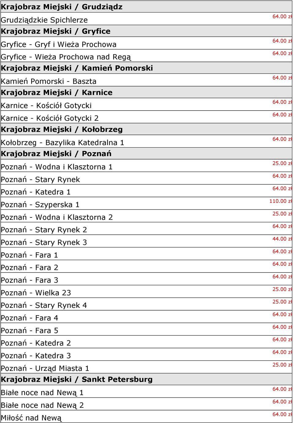 Klasztorna 1 Poznań - Stary Rynek Poznań - Katedra 1 Poznań - Szyperska 1 Poznań - Wodna i Klasztorna 2 Poznań - Stary Rynek 2 Poznań - Stary Rynek 3 Poznań - Fara 1 Poznań - Fara 2 Poznań - Fara 3