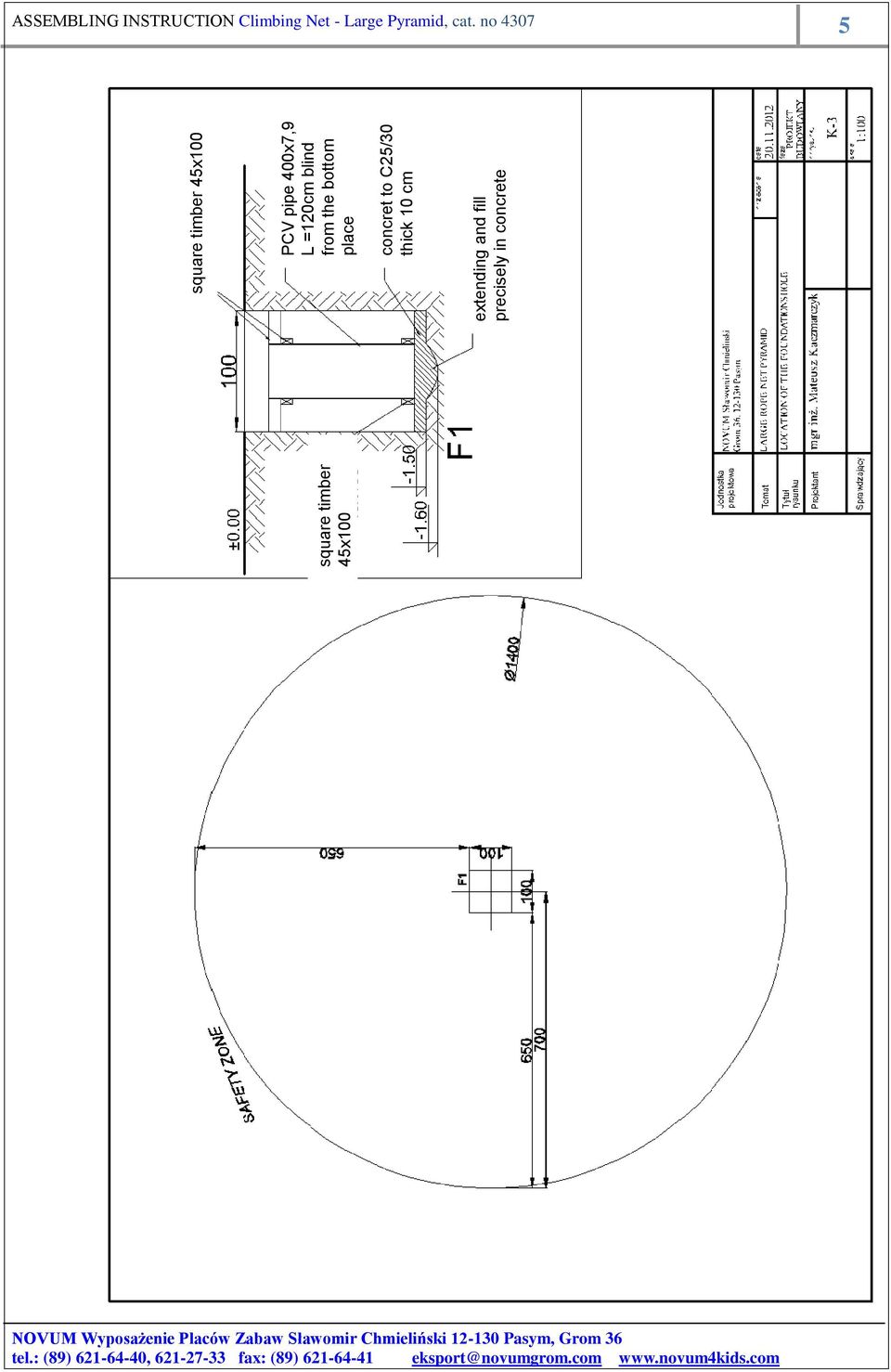 concret to C25/30 thick 10 cm extending