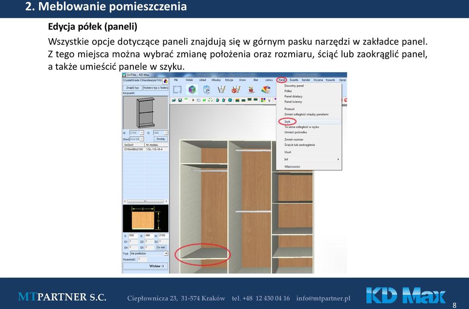 zakładce panel.