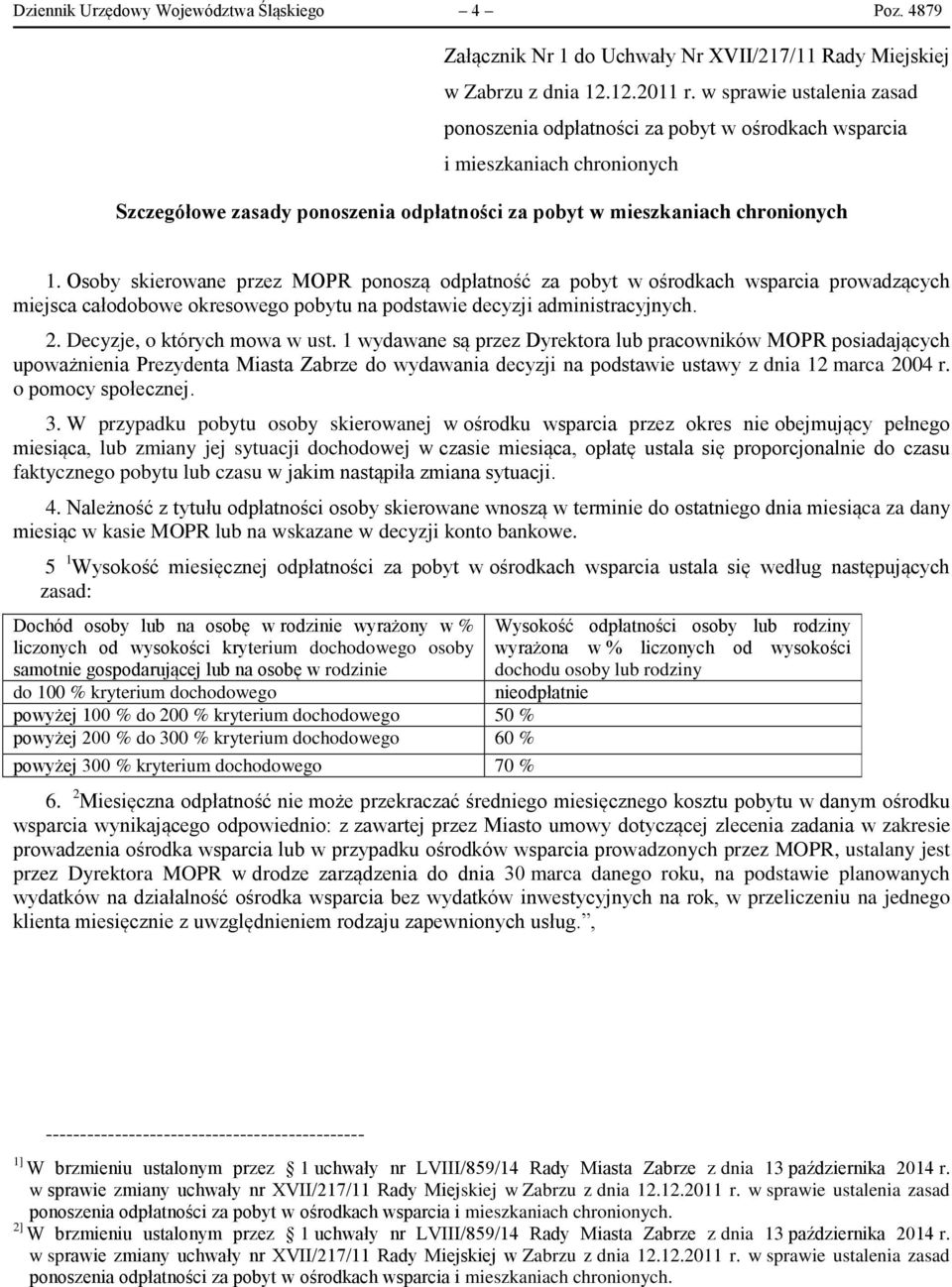 Osoby skierowane przez MOPR ponoszą odpłatność za pobyt w ośrodkach wsparcia prowadzących miejsca całodobowe okresowego pobytu na podstawie decyzji administracyjnych. 2. Decyzje, o których mowa w ust.