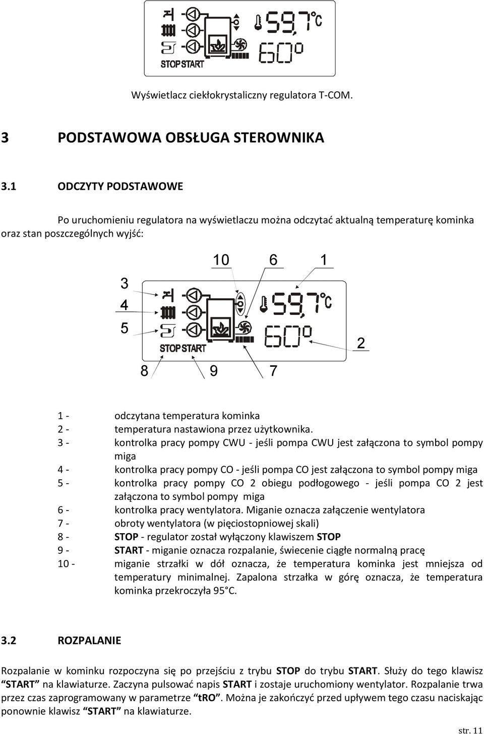 temperatura nastawiona przez użytkownika.