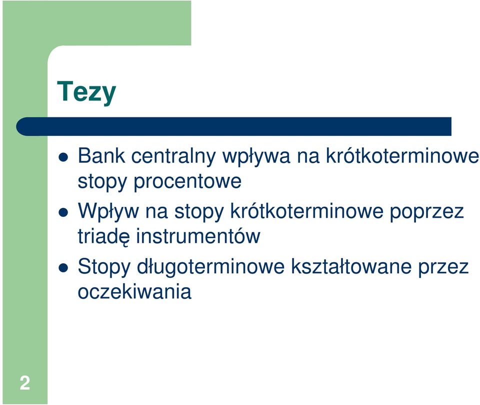 stopy krótkoterminowe poprzez triad