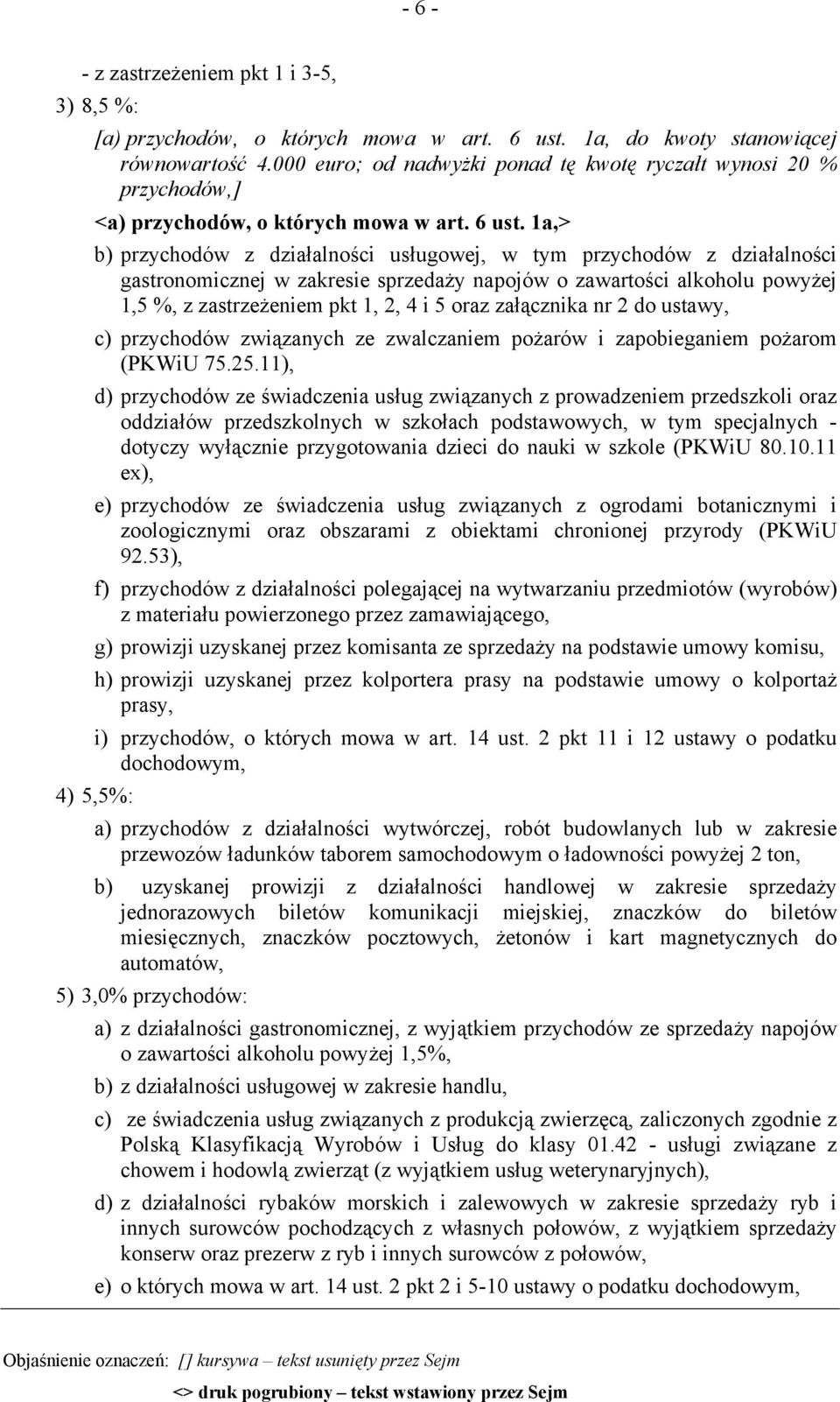 1a,> b) przychodów z działalności usługowej, w tym przychodów z działalności gastronomicznej w zakresie sprzedaży napojów o zawartości alkoholu powyżej 1,5 %, z zastrzeżeniem pkt 1, 2, 4 i 5 oraz