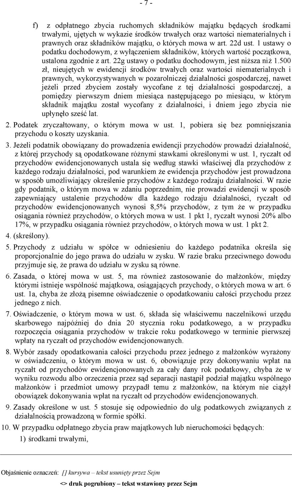 500 zł, nieujętych w ewidencji środków trwałych oraz wartości niematerialnych i prawnych, wykorzystywanych w pozarolniczej działalności gospodarczej, nawet jeżeli przed zbyciem zostały wycofane z tej