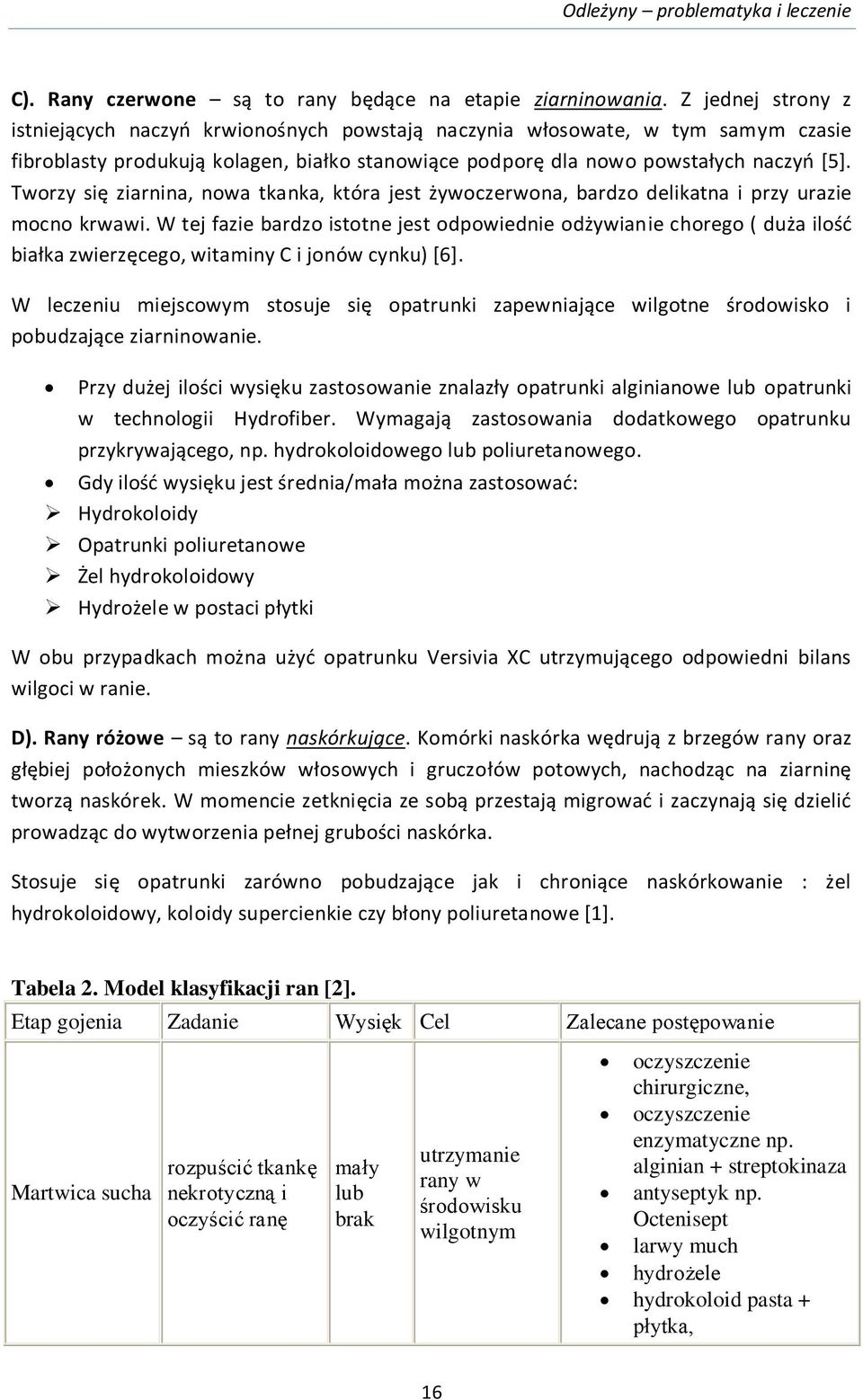 Tworzy się ziarnina, nowa tkanka, która jest żywoczerwona, bardzo delikatna i przy urazie mocno krwawi.