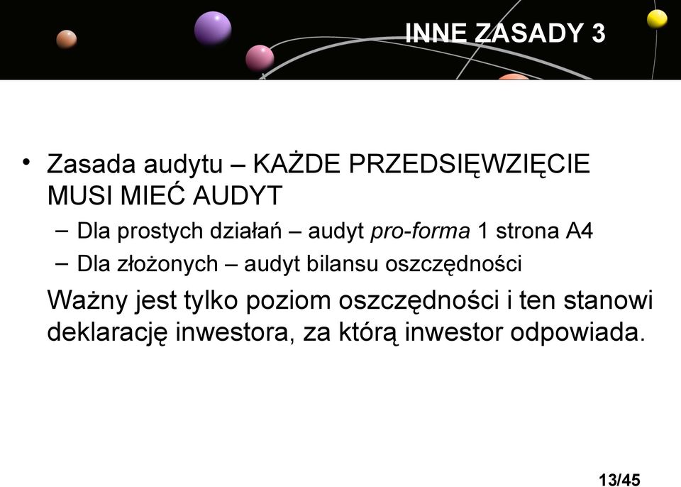 audyt bilansu oszczędności Ważny jest tylko poziom oszczędności i