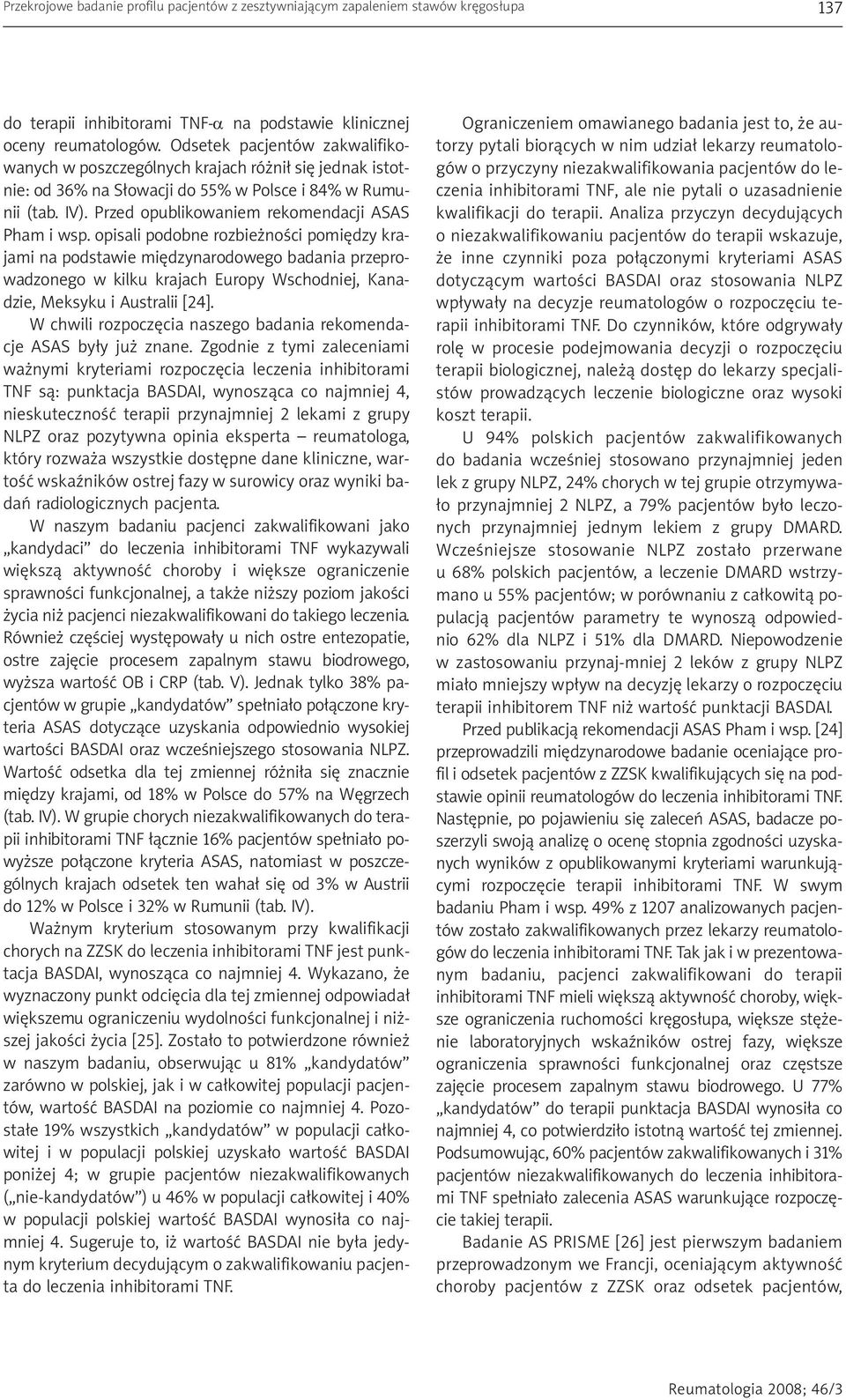 Przed opublikowaniem rekomendacji ASAS Pham i wsp.