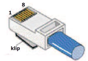 Do podłączenia sterownika zaleca się użyć przewodu UTP kat.5 - linka (przewód stosowany w sieciach komputerowych). W razie zastosowania przewodu UTP kat.