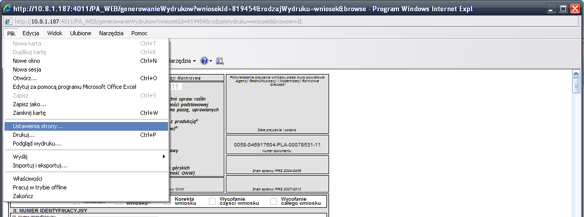 1 2 3 4 5 6 Rysunek 6 Lista na zakładce to widok tabeli, w której są kolumny: Oznaczenie, Pow. [ha], oraz Akcje: Oznaczenie działki rolnej kolumna zawiera nadane działce rolnej oznaczenie literowe.