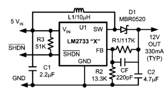 Układ DC/DC podwyższający napięcie (Boost, step-up converter) 25 Przykład stabilizatora napięcia typu step-up Parametry: 40V DMOS FET switch 1.6 MHz ( X ), 0.