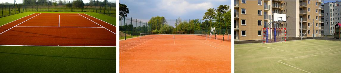 NAWIERZCHNIE TENISOWE / WIELOFUNKCYJNE Nowoczesność i konkurencyjność w sporcie to również odpowiednie warunki do treningu.