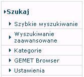 1 Szybkie wyszukiwanie Szybkie wyszukiwanie oparte jest na kilku podstawowych parametrach: Pierwszym kryterium jest wybranie typu zasobu geoprzestrzennego, który ma zostać odnaleziony np.