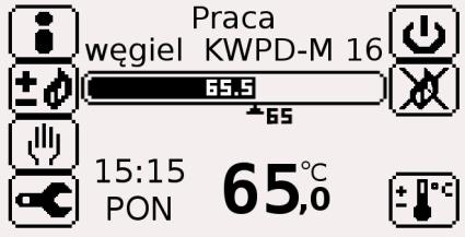 tygodniowym. Dodatkowy wpływ na aktualną wartość temperatury pracy może mieć uruchomione doładowywanie zasobnika C.W.U. czy też wartości temperatur pracy podłączonych modułów zaworów trójdrogowych.
