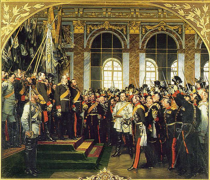 Proklamacja powstania II Cesarstwa Niemieckiego w Sali Zwierciadlanej pałacu w Wersalu 18 stycznia 1871 roku (obraz