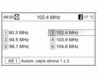 Radioodtwarzacz 31 CD 300 / CD 400 Aby rozpocząć wyszukiwanie w bieżącym zakresie częstotliwości następnej możliwej do odbioru stacji, nacisnąć i przytrzymać przez kilka sekund przycisk s lub u.