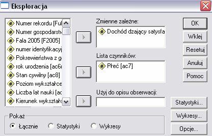 Jednorodność (równość) wariancji Częstym założeniem testów jest jednorodność wariancji.