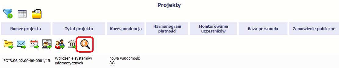 3.5. Podgląd listy kontroli Aby wyświetlić listę kontroli zarejestrowanych w ramach projektu, wybierz