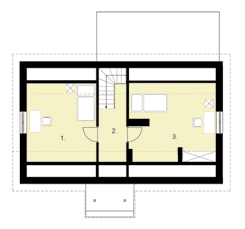 D86 Felix ARTINEX 89,66 m 2 Dom mieszkalny jednorodzinny, wolno stojący, budowany w technologii tradycyjnej lub w szkielecie drewnianym.