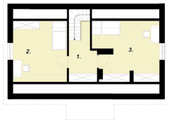 D178 Piotr ARTINEX 116,86 m 2 Dom jednorodzinny z poddaszem użytkowym oraz piwnicą. Na parterze znajduje się salon wraz z kominkiem, połączony z kuchnią,oraz dwa pokoje i łazienka.