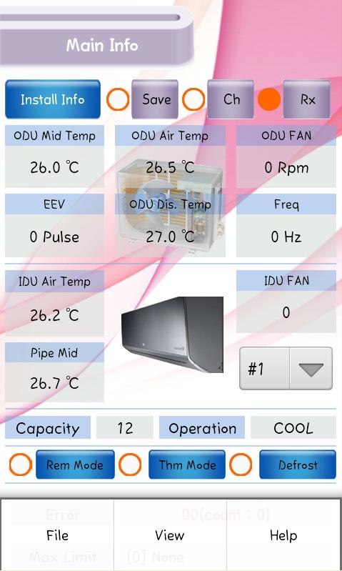 LG SIMs / Informacje podstawowe (Main Info) Po połączeniu się z jednostką ukaże się okno główne o nazwie Main