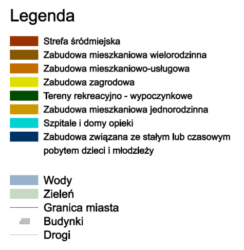 tereny rekreacyjno-wypoczynkowe (rodzinne ogrody działkowe, parki, kompleksy wypoczynkowe) (23,74 km 2 ).