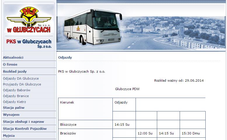 Strona 164 z 347 Rysunek 99 Legenda na stronie PKS Głubczyce Źródło: http://www.pks.