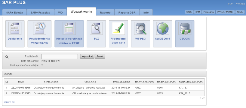 RAPORTY STATYSTYCZNE / SPRAWOZDAWCZE DYSTRYBUCJA PLIKÓW