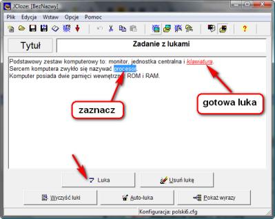 Wprowadzanie danych (pytania, odpowiedzi itp.) 2. Konfiguracja formatu wyjściowego (przygotowanie napisów na klawiszach, instrukcji i innych właściwości stron WWW) 3.