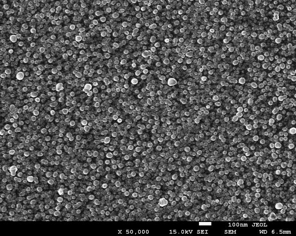 MONOWARSTWY NANOCZĄSTEK SREBRA 15 ±5 nm 50 mg/l 28 ±5 nm 150 mg/l Czas osadzania t=60 min. Stężenie powierzchniowe: 334 μm -2 Czas osadzania t=2 min.